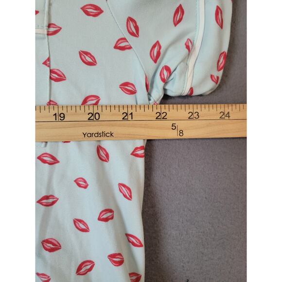 Kate Spade Blue Print Pajama Set Medium Shorts PJs Slumber Party EUC - Picture 5 of 11